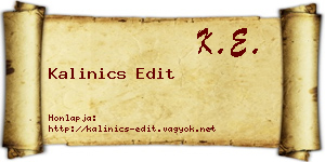 Kalinics Edit névjegykártya